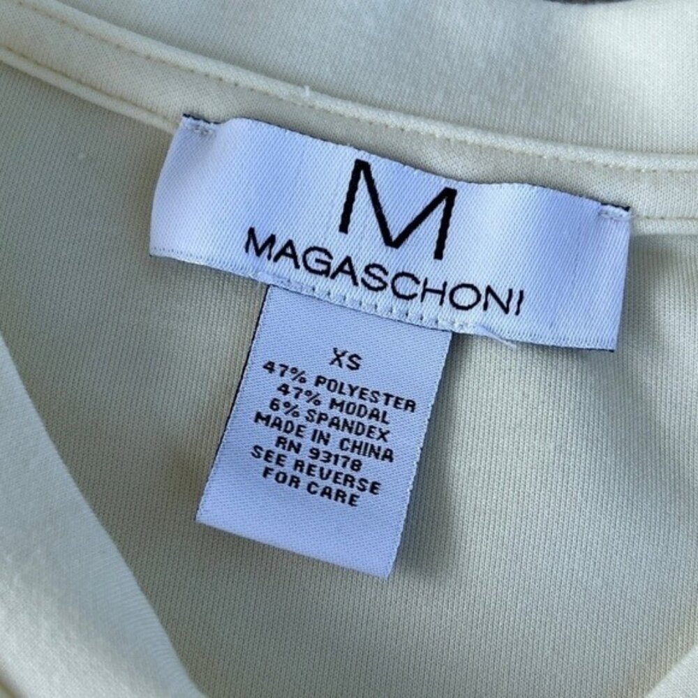 Magaschoni Soft Cinched Waist Crop Sweatshirt Size XS Light Yellow Long Sleeves - Picture 6 of 10